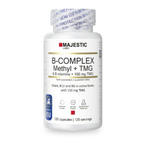 B-Complex Methyl + TMG – witaminy z grupy B w formach aktywnych + trimetyloglicyna – 120 kapsułek | Majestic Labs