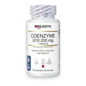 Koenzym Q10 200 mg (ubichinon) + witamina E – 90 kapsułek | Majestic Labs