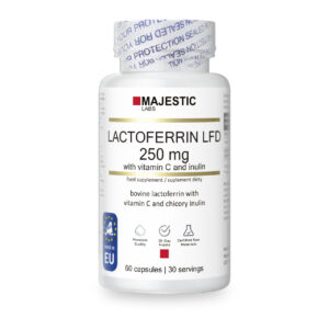 Laktoferyna LFD 250 mg + witamina C + inulina – 60 kapsułek | Majestic Labs