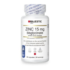 Cynk 15 mg – diglicynian cynku (chelat) – 90 kapsułek | Majestic Labs